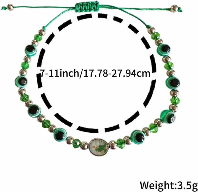 Bovemee 24PCS Virgin Mary Bracelets，Green Saint Jude bracelet Rosary Handmade Mexican bracelets,Virgen de Guadalupe Bracelet San Judas Tadeo Gift For Men Women - Image 5
